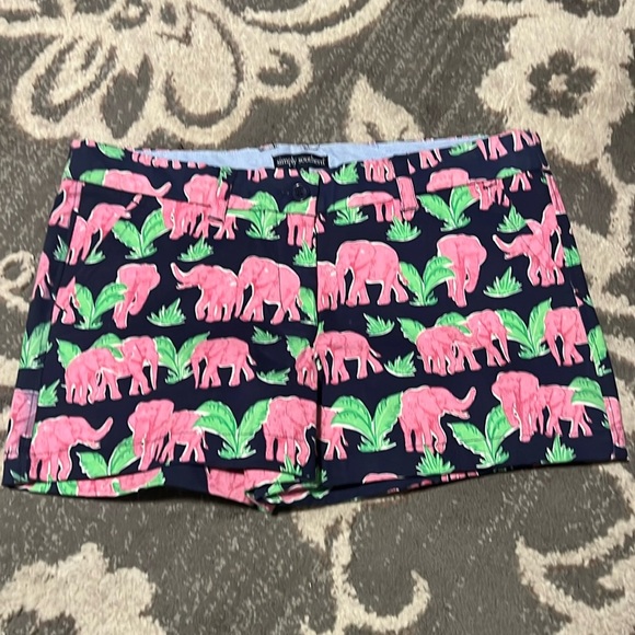 Simply southern shorts. NWOT size 6 navy pink elephants flat front. Has pockets - Picture 1 of 4